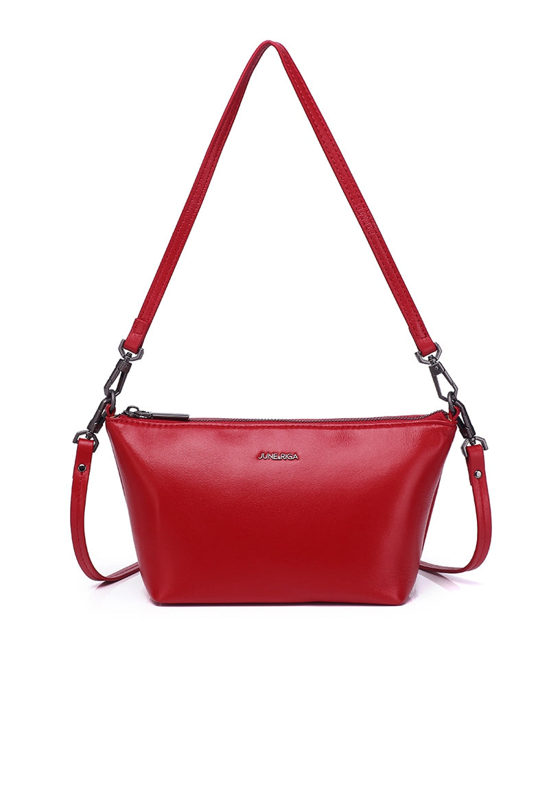 JIN B. Genuine Leather Shoulder / Sling Bag - CRIMSON RED