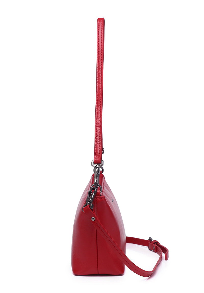 JIN B. Genuine Leather Shoulder / Sling Bag - CRIMSON RED