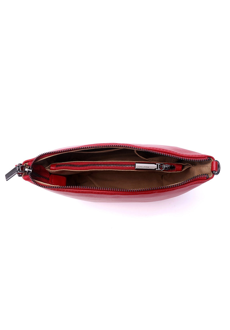 JIN B. Genuine Leather Shoulder / Sling Bag - CRIMSON RED