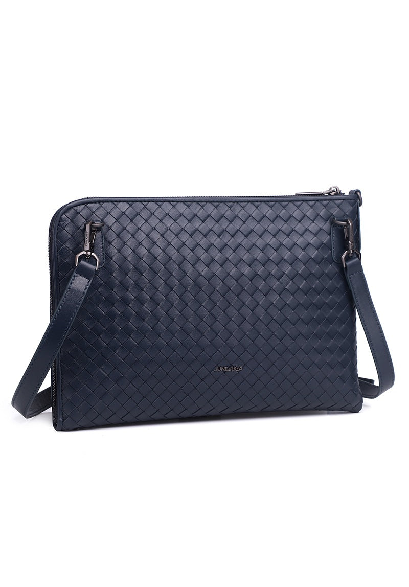 JUDE Genuine Leather Clutch / Sling Bag - SPACE BLUE