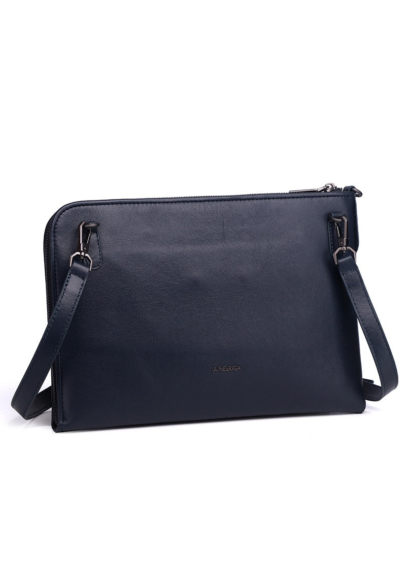 JUDE B. Genuine Lambskin Leather Clutch / Sling Bag - SPACE BLUE